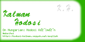 kalman hodosi business card